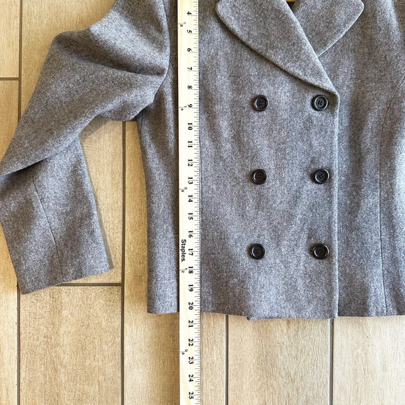 J Crew Women 100% Wool Double Breasted Blazer Jacket Size 4 Gray Preppy Academia - Picture 8 of 8